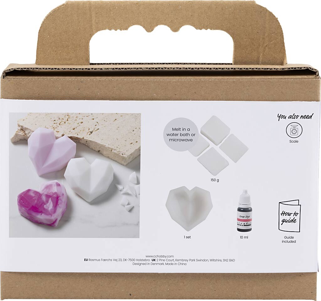 Mini Diy Kit Sæbefremstilling - Hjerte - Pink