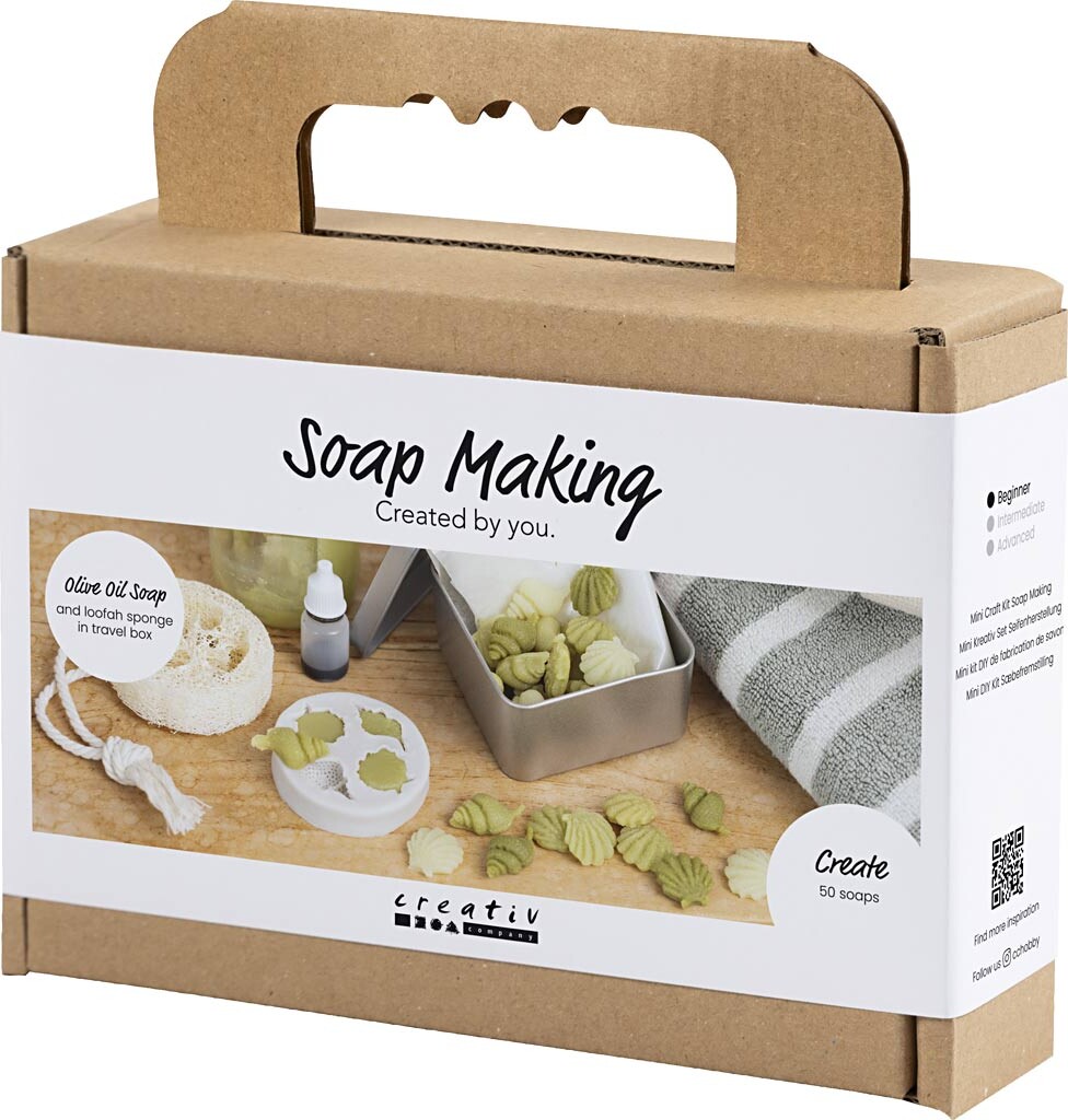 Mini Diy Kit Sæbefremstilling - Strandskaller - Olivengrøn