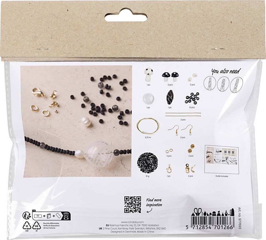 Mini Diy Kit Smykker - Chunky Halskæde - Sort Harmoni