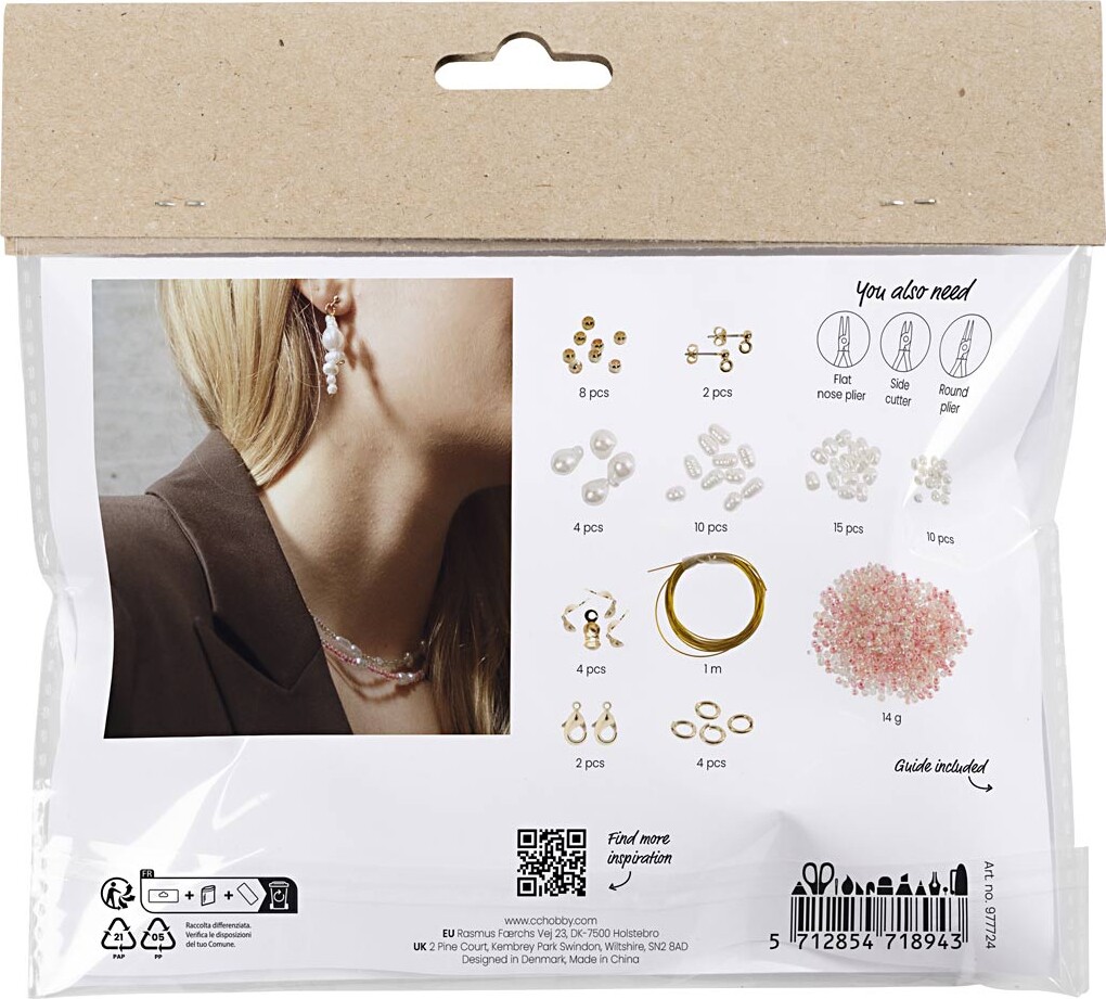 Mini Diy Kit Smykker - Halskæder Og Øreringe - Glans - 1Pk