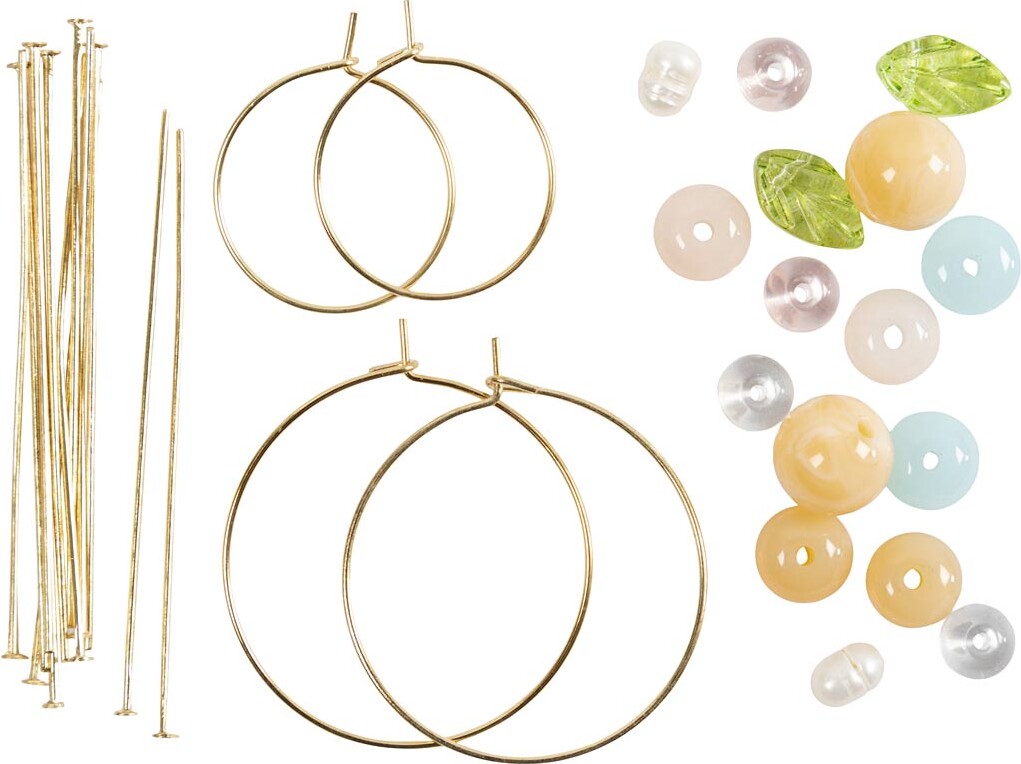 Mini Diy Kit Smykker - Kreoler Med Perler