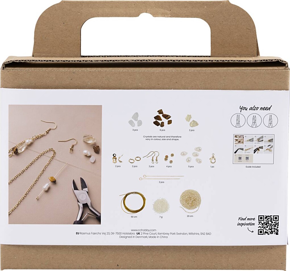 Mini Diy Kit Smykker - Krystalhalskæde Og -Øreringe