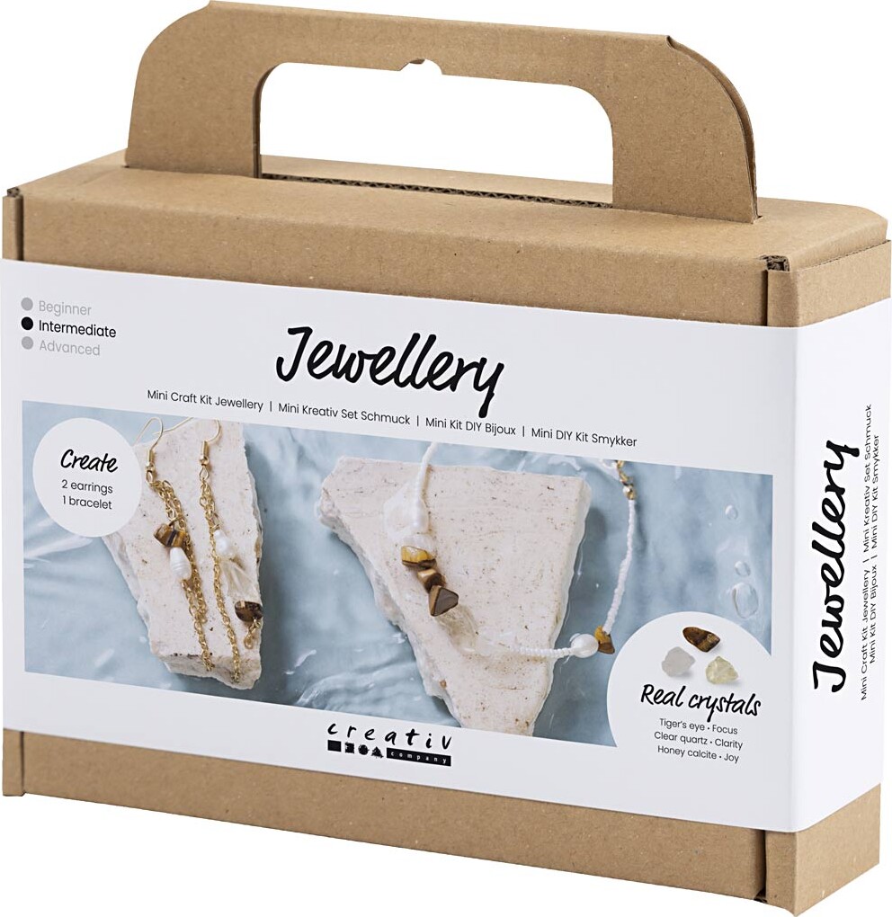 Mini Diy Kit Smykker - Krystalhalskæde Og -Øreringe