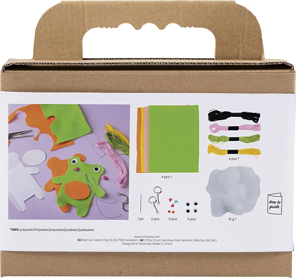 Mini Diy Kit Syning - Frø Og Bamse - Assorterede Farver