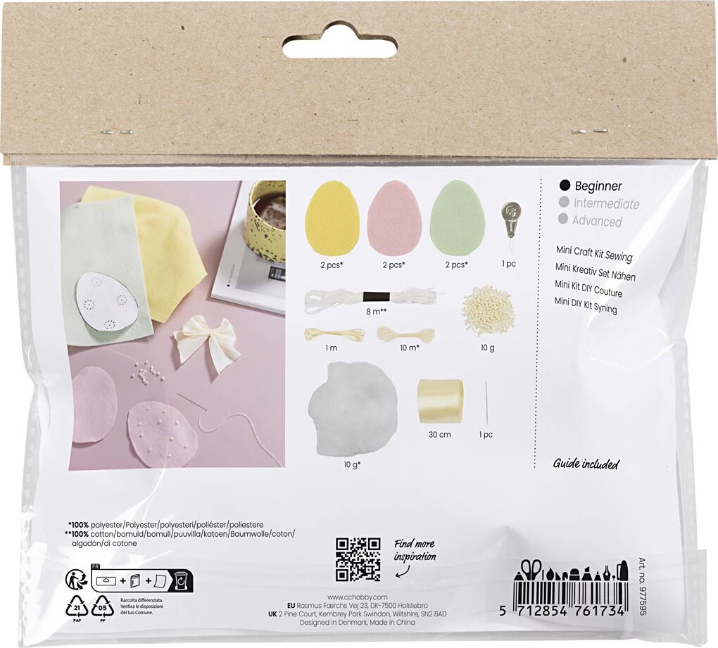 Mini Diy Kit Syning - Påskeæg - Pastelfarver