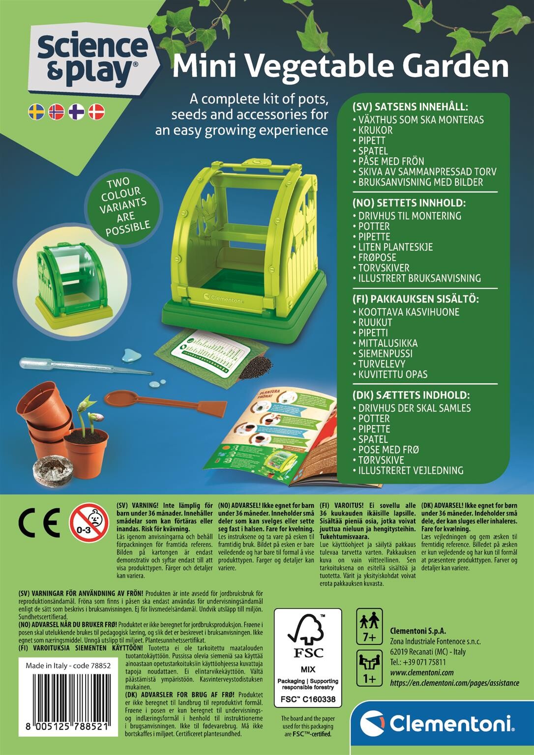 Clementoni - Science Play Lab - Dyrk Planter I Drivhus Legetøj