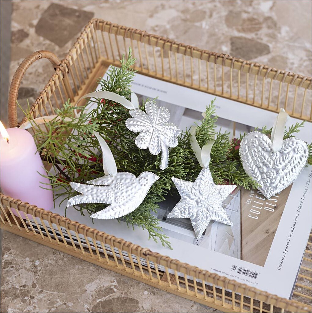 Mini Kreativt Sæt - Dekoration - Juleophæng - Sølvmetal