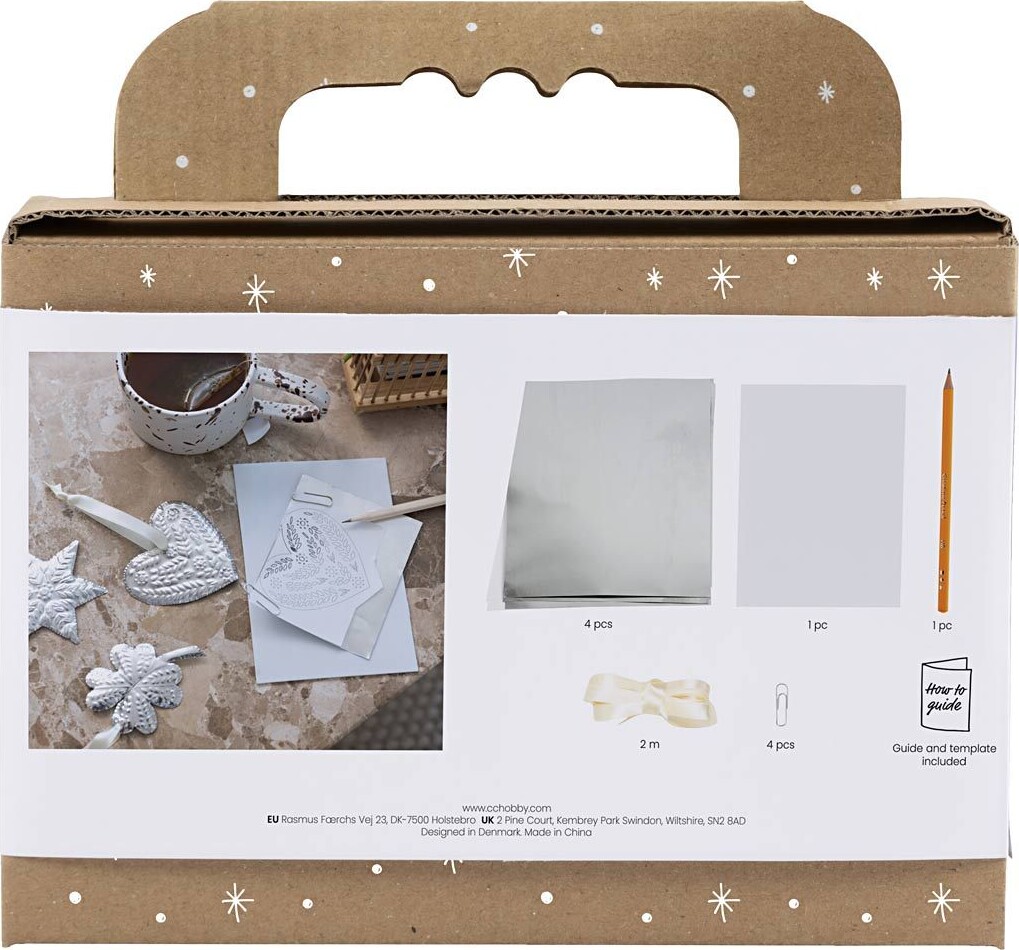 Mini Kreativt Sæt - Dekoration - Juleophæng - Sølvmetal