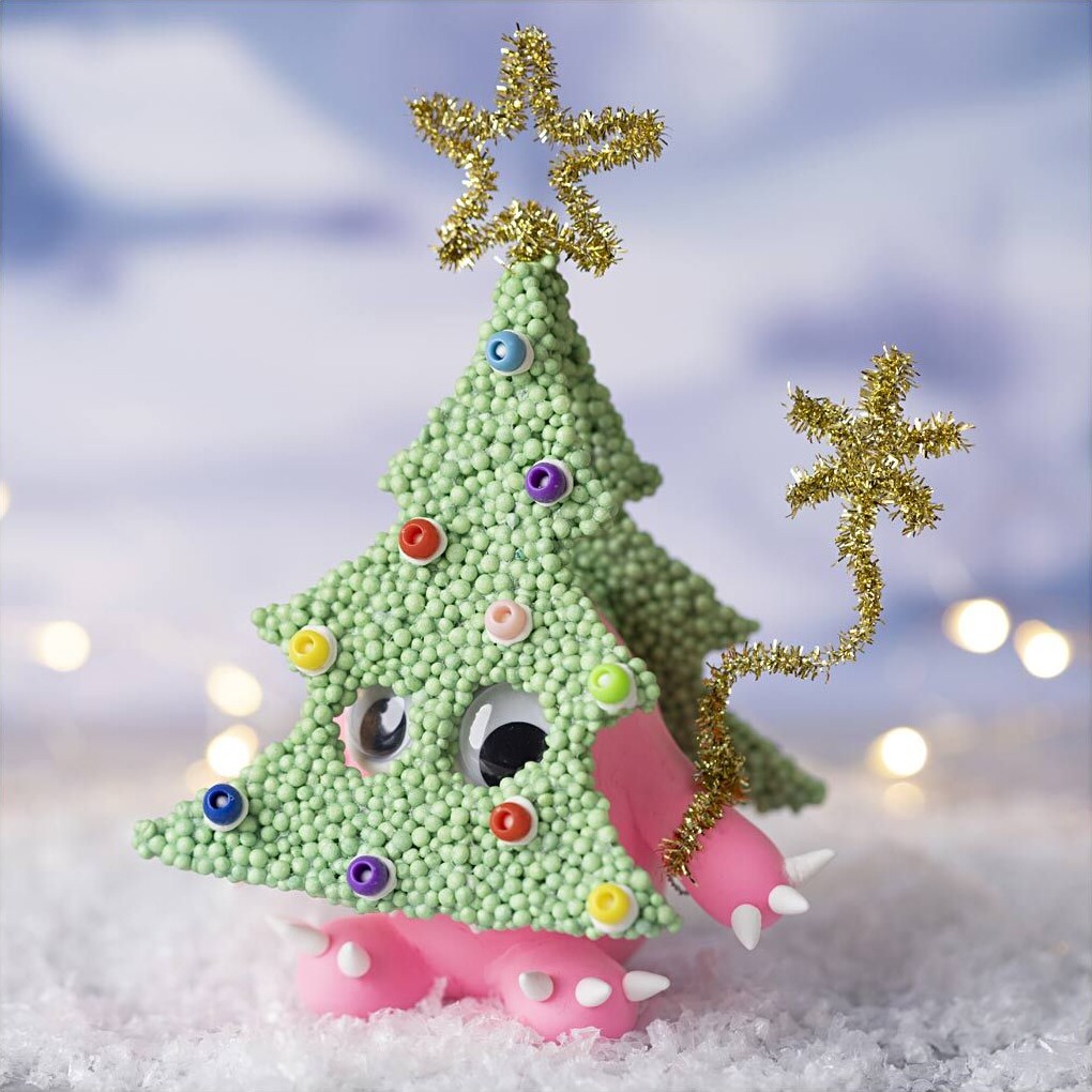 Mini Kreativt Sæt - Modellering - Juletræ-Monster - Assorterede Farver