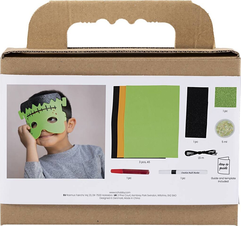 Mini Kreativt Sæt - Uhyggelig Udklædning - Masker - Halloweenfarver