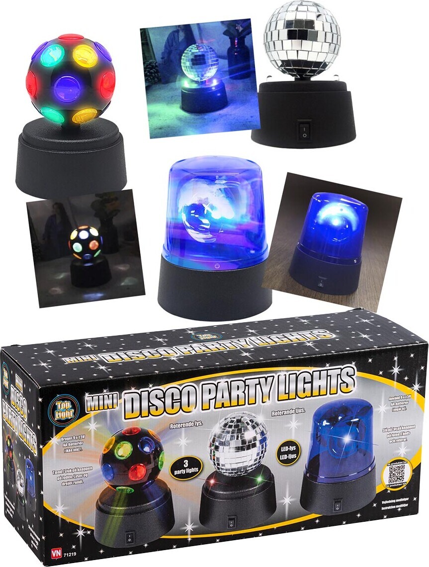 Mini Party Sæt Med 3 Disco Lamper