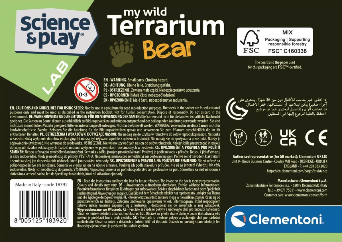 Clementoni - Science Play - My Wild Terrarium - Bear