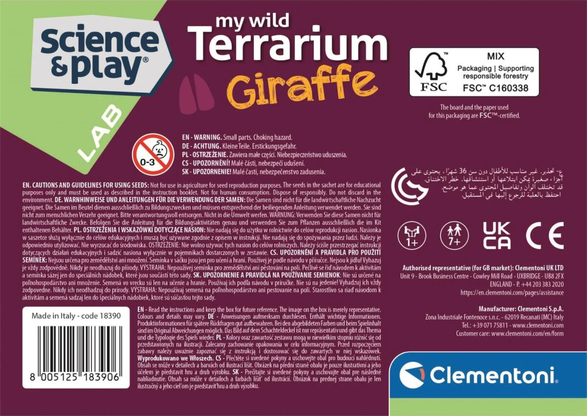 Clementoni - Science Play - My Wild Terrarium - Giraffe
