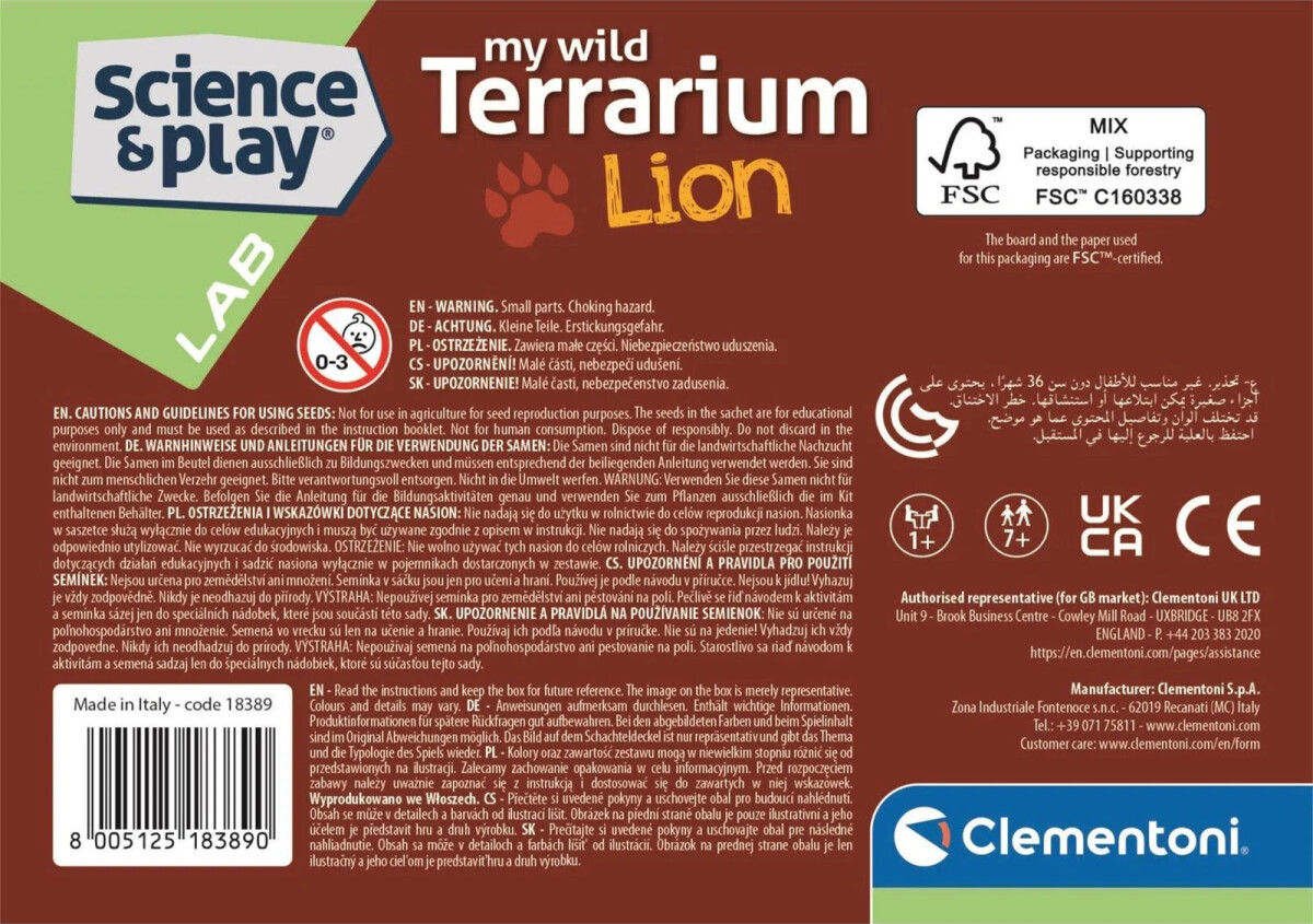Clementoni - Science Play - My Wild Terrarium - Lion
