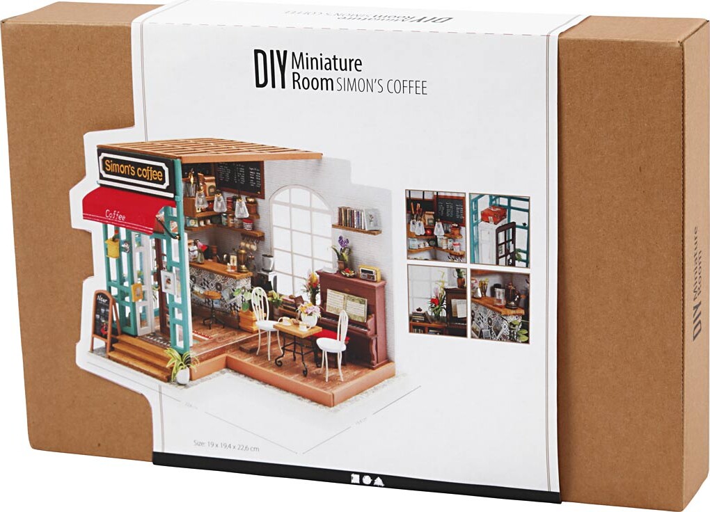 Miniaturerum - Kaffebar - H 19 Cm - L 22 6 Cm - B 19 4 Cm - 1 Stk