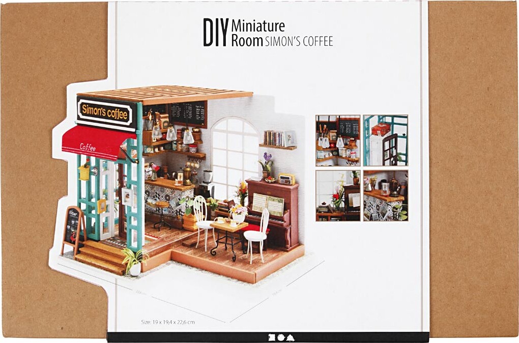 Miniaturerum - Kaffebar - H 19 Cm - L 22 6 Cm - B 19 4 Cm - 1 Stk