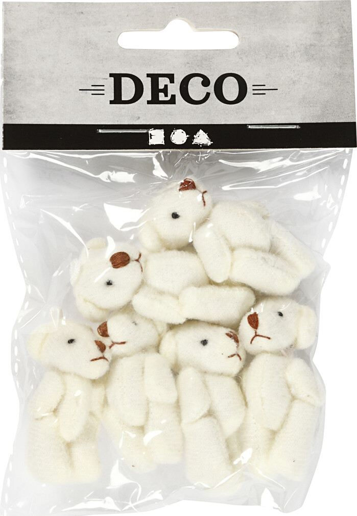 Mini Bamser Med Monteringsøje - 4X2 5 Cm - 6 Stk