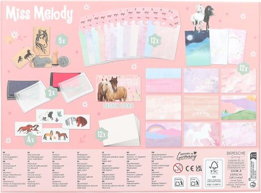 Miss Melody - Brevpapir Og Stempelsæt Til Børn