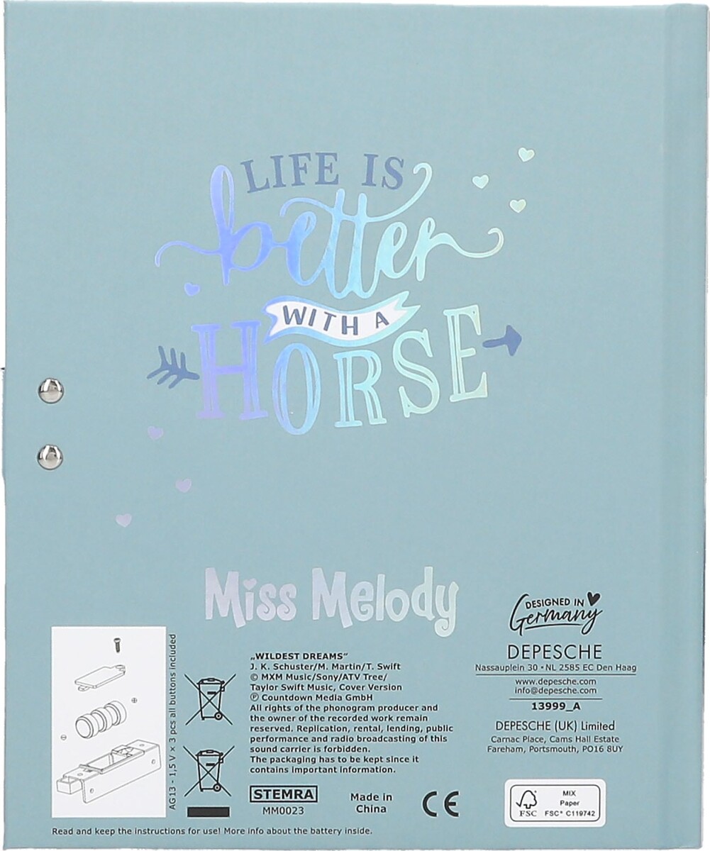Miss Melody - Dagbog Mkode Og Musik Heste Msomerfugle