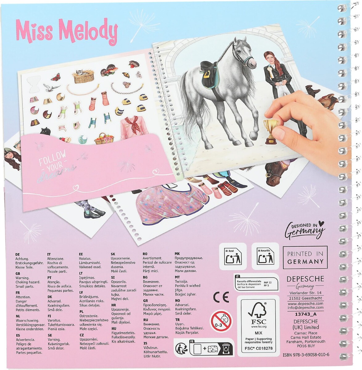 Miss Melody - Klistermærkebog Til Børn - Dress Me Up