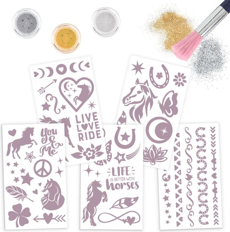 Miss Melody - Glitter Tattoo Sæt Til Børn