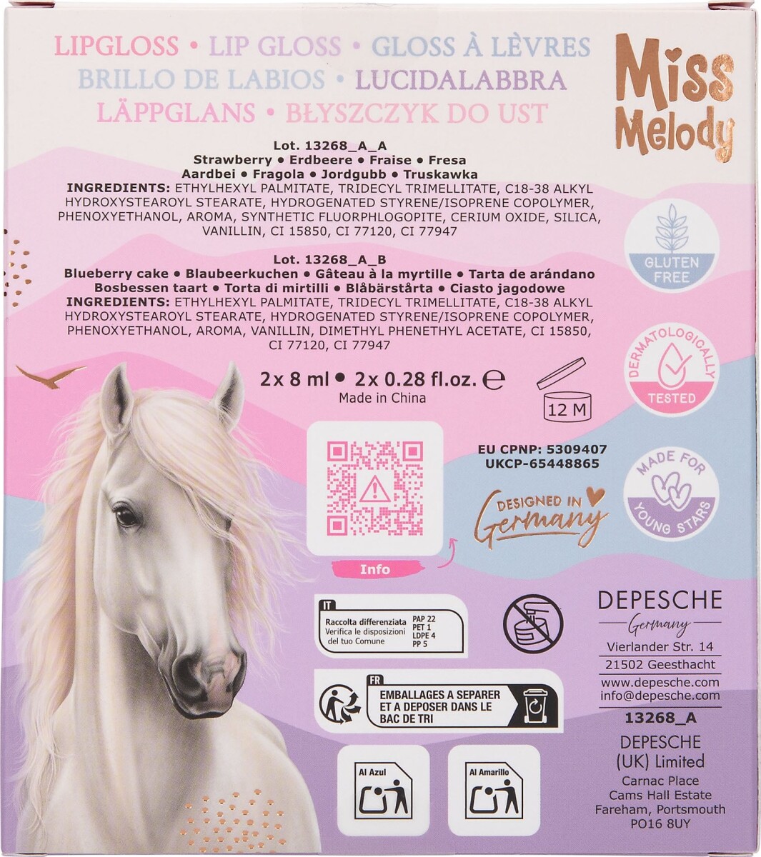 Miss Melody - Lipgloss Og Hjertevedhængs Sæt Bff