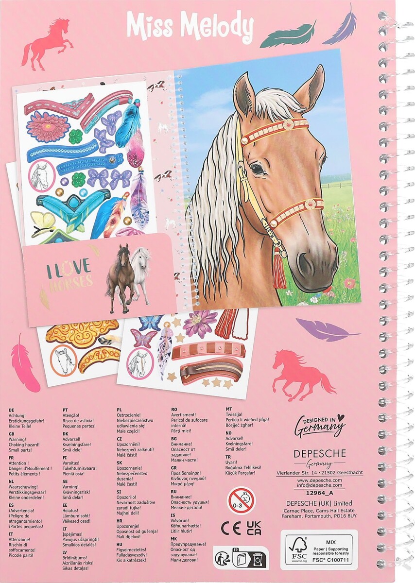 Miss Melody - Malebog Med Klistermærker