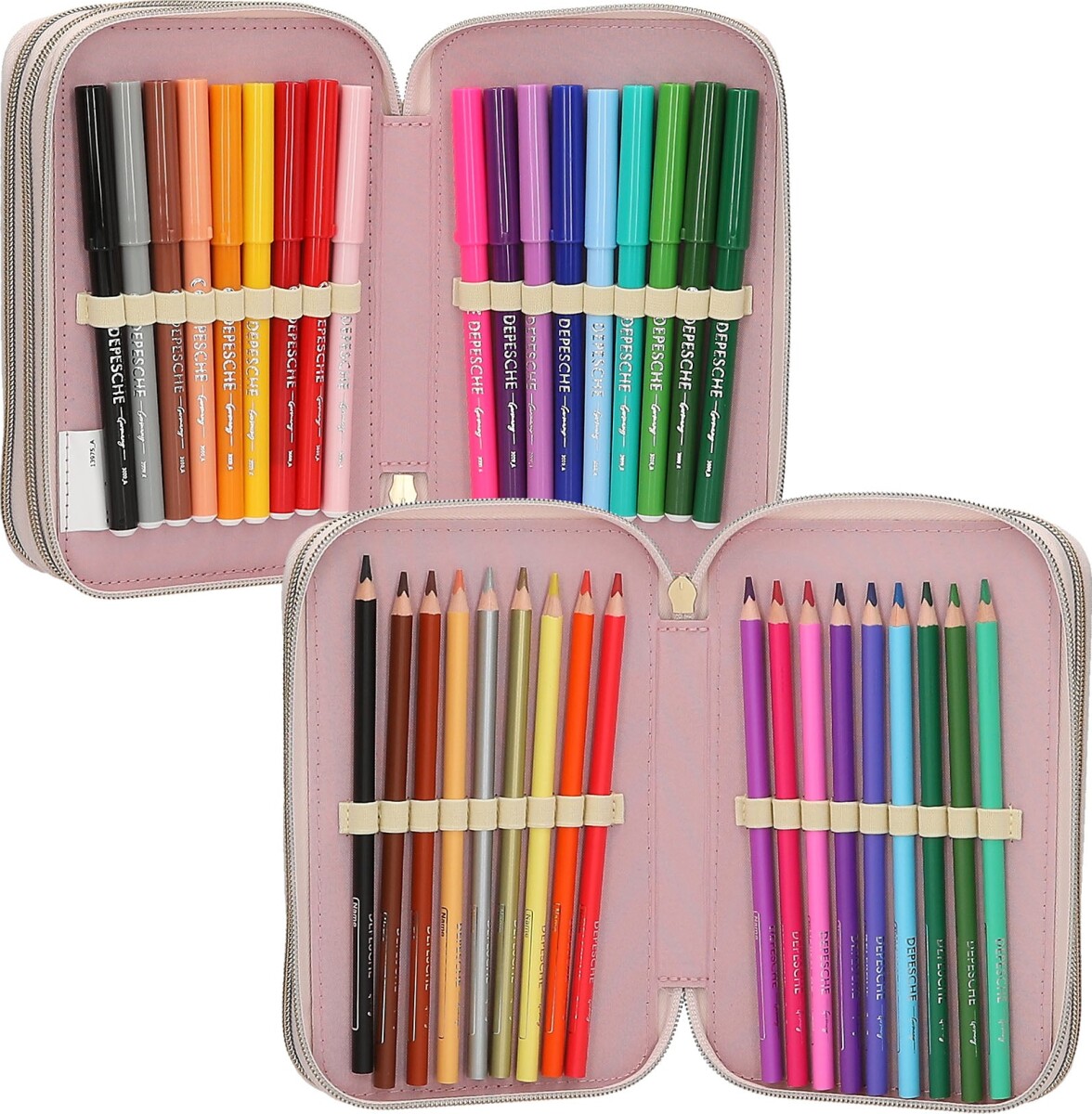 Miss Melody - Penalhus Med Hest - 3 Rum Med Indhold - Lys Gul