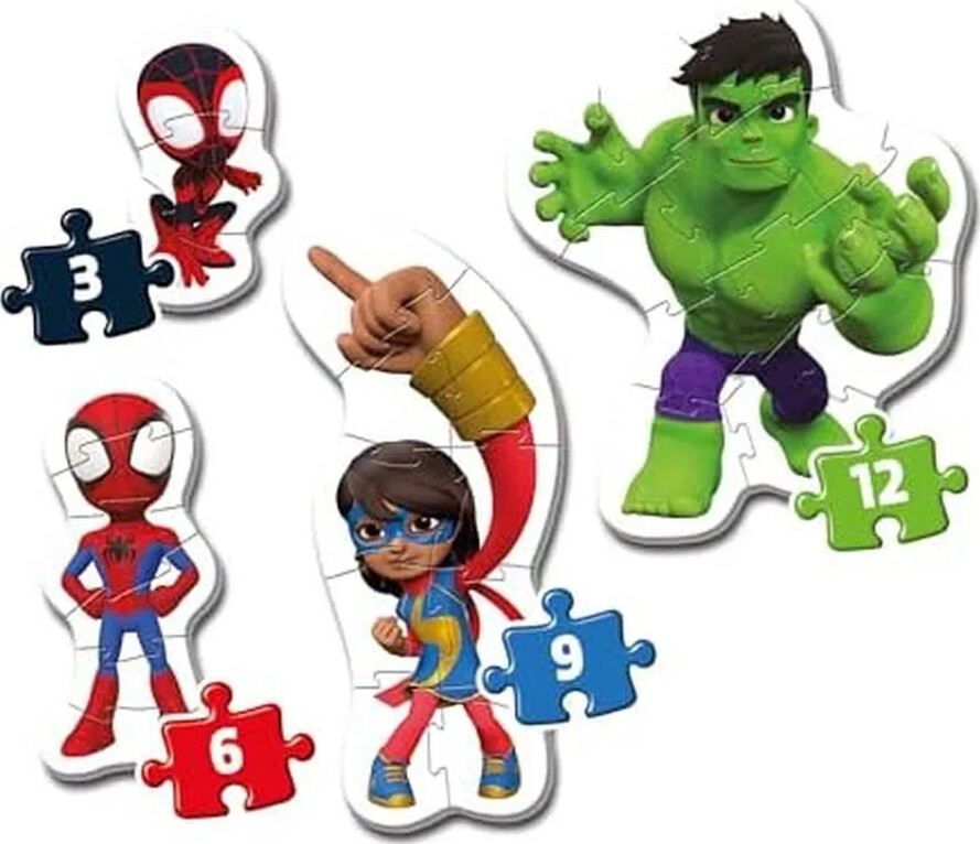 Spidey Puslespil - Mit Første - Marvel - Color - Clementoni - 4 Stk