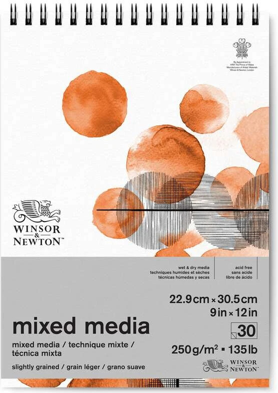 Winsor Newton - Mixed Media Skitseblok 250G 23X31 Cm - 30 Sider
