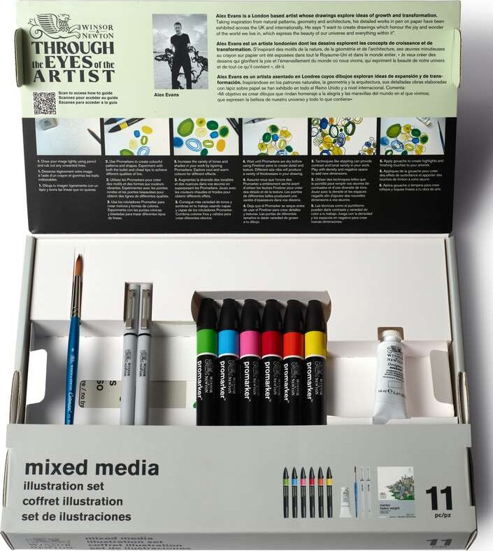 Winsor Newton - Mixed Media Illustration Malesæt - 11 Dele