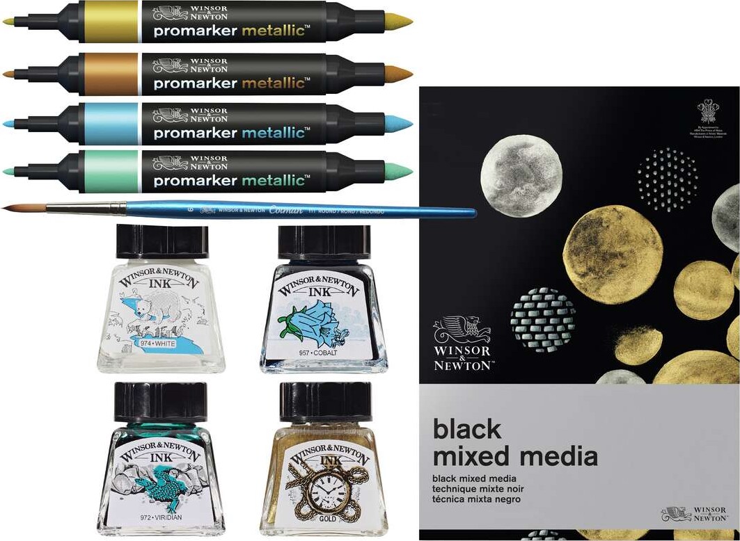 Winsor Newton - Mixed Media Metallic Malesæt - 10 Dele
