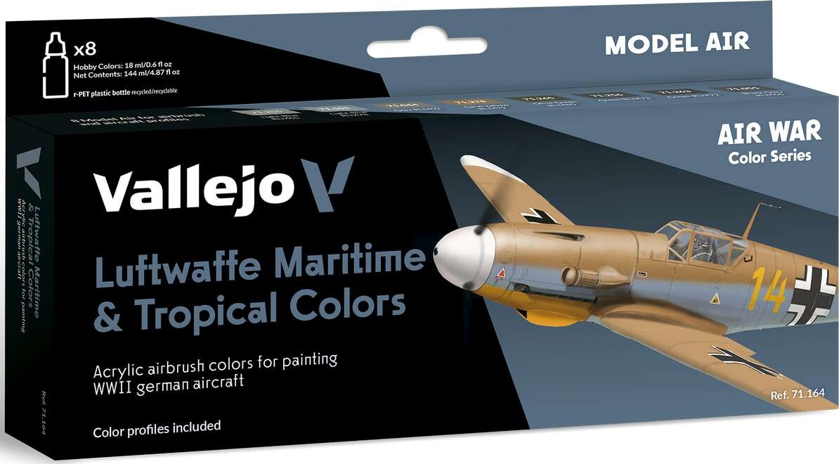 Vallejo - Maling Sæt Til Modelhobby - Luftwaffe Maritime - Air War - 8X17