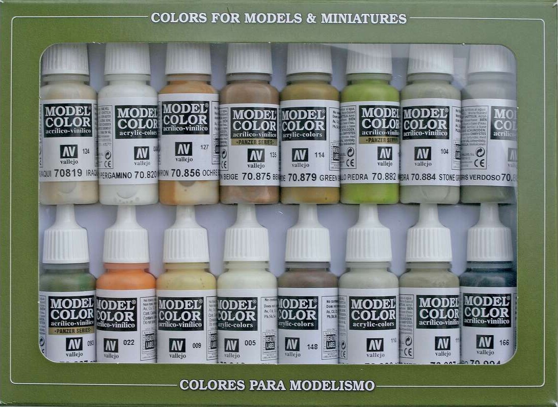 Vallejo - Model Color Maling Sæt - Earth Tones - 16X17 Ml