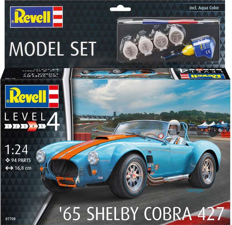Revell - 65 Shelby Cobra 427 Bil Byggesæt Inkl Maling - 1 24 - Level 4 -