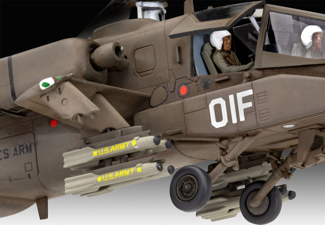 Revell - Ah-64A Apache Male Byggesæt Model Helikopter - 63824