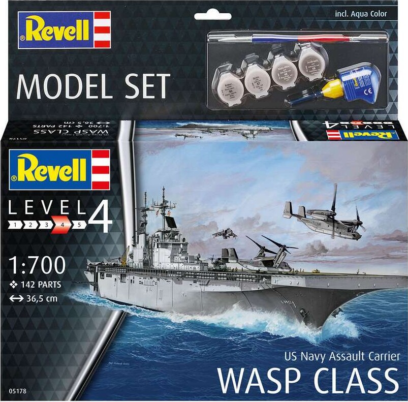 Revell - Wasp Clasp Skib Byggesæt Inkl Maling - 1 700 - Level 4 - 65178