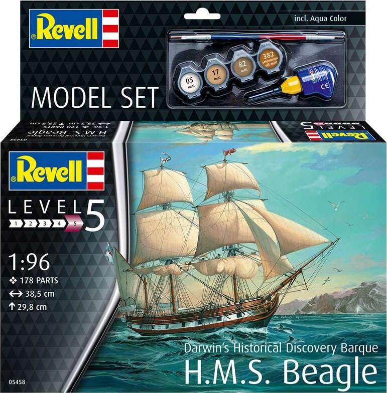 Revell - Hms Beagle Skib Byggesæt - 1 96 - Level 5 - 05458