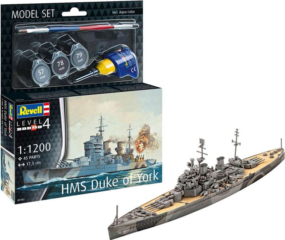 Revell - Hms Duke Of York Modelskib - 1 1200 - Level 4 - 65182