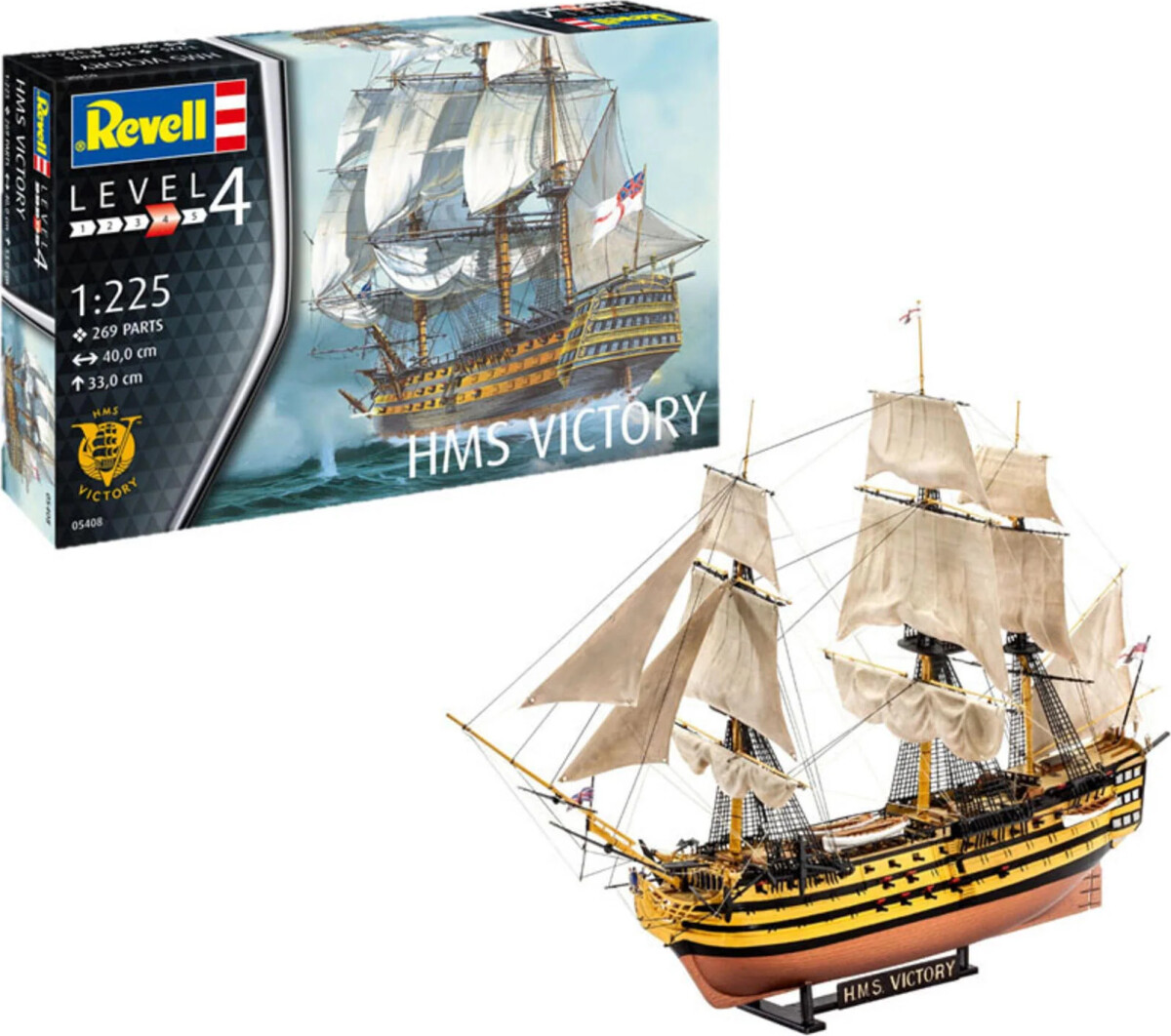Revell - Hms Victory Model Skib Byggesæt Inkl Maling - 1 450 - Level 3 -