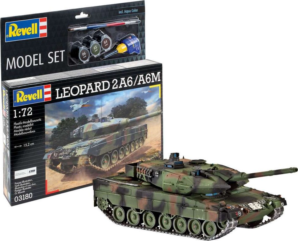 Revell - Leopard 2A6A6M Kampvogn Byggesæt - 1 72 - 63180