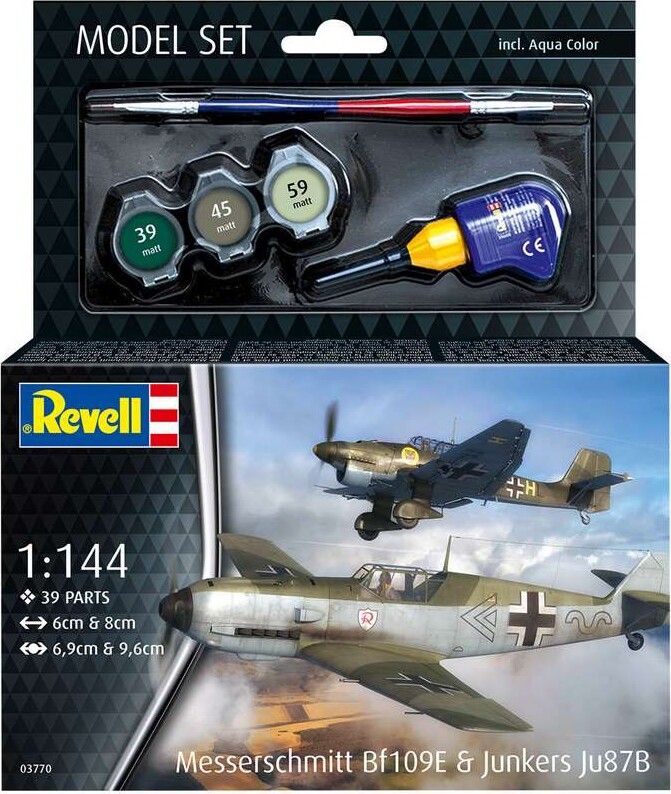 Revell - Messerschmitt Bf 109 E Og Junkers Ju 87B - 1 144 - Level 4 - 63770