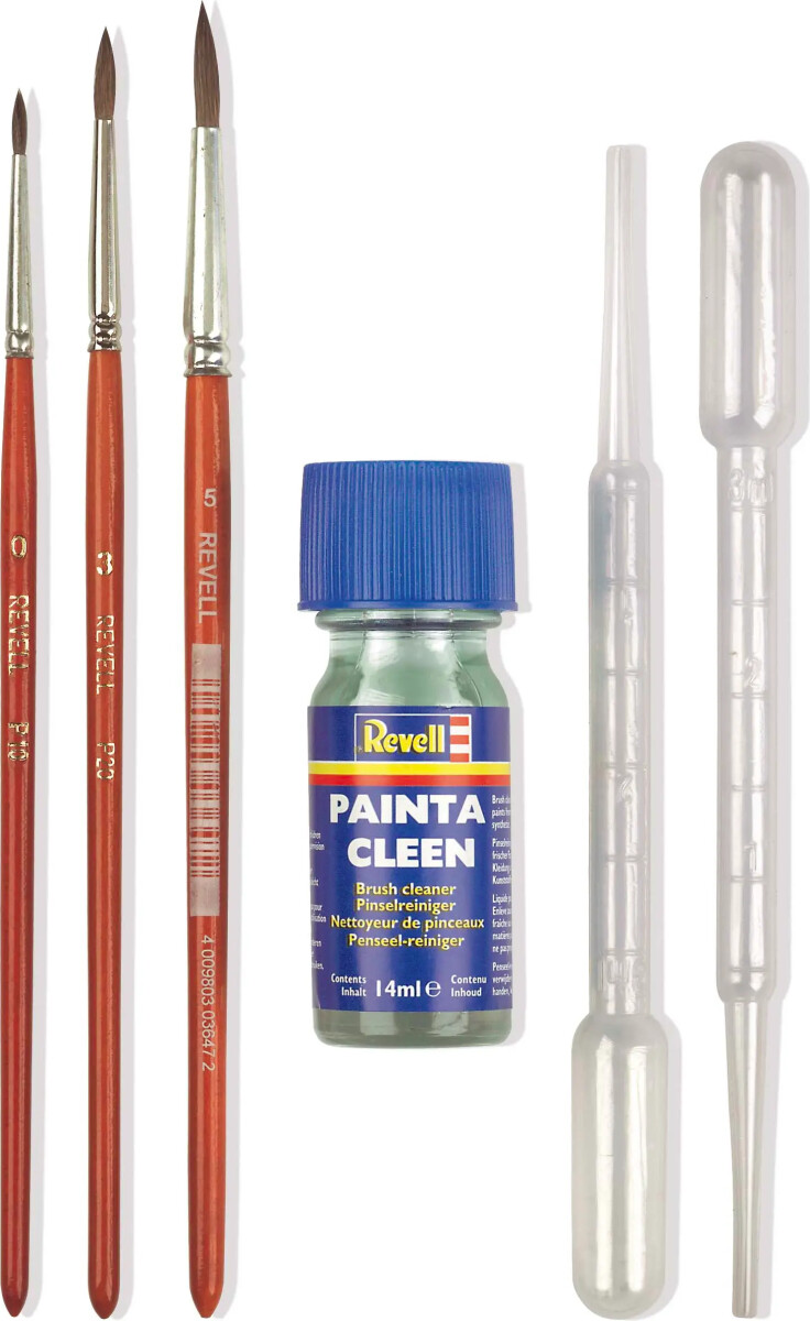 Revell - Penselsæt Inkl Penselrens Og 2 Pipetter - 29620