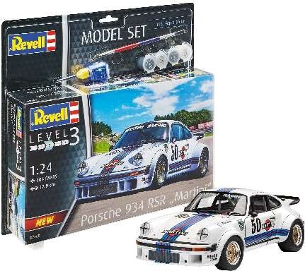 Revell - Porsche 934 Martini Bil Byggesæt Inkl Maling - 1 24 - Level 3 -