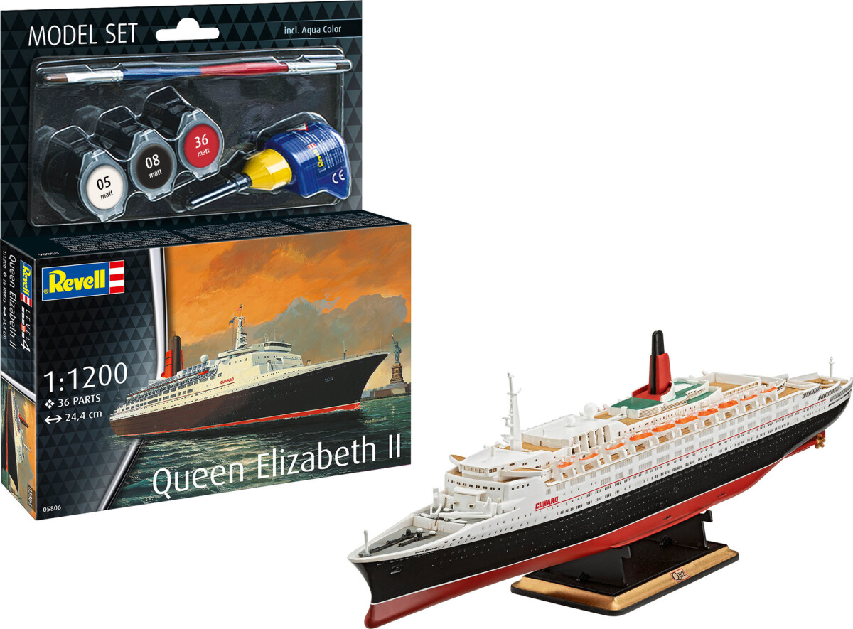 Revell - Queen Elizabeth Ii Model Skib - 1 1200 - Level 4 - 65806