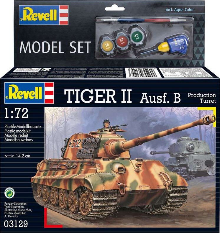 Revell - Tiger Ii Ausf B Model Tank Byggesæt - 1 72 - 63129
