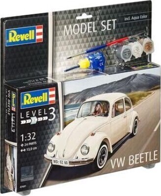 Revell - Vw Beetle Model Bil Byggesæt - 1 32 - Level 3 - 67681