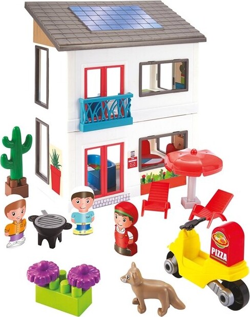 Legetøjshus Med Møbler Og Figurer - 56 Dele - Ecoiffier Abrick