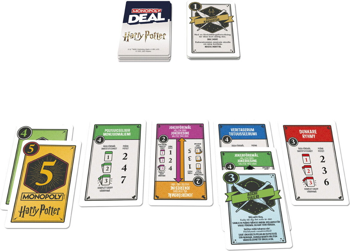 Monopoly Deal Harry Potter Edition - Dansk Norsk - Hasbro G0717