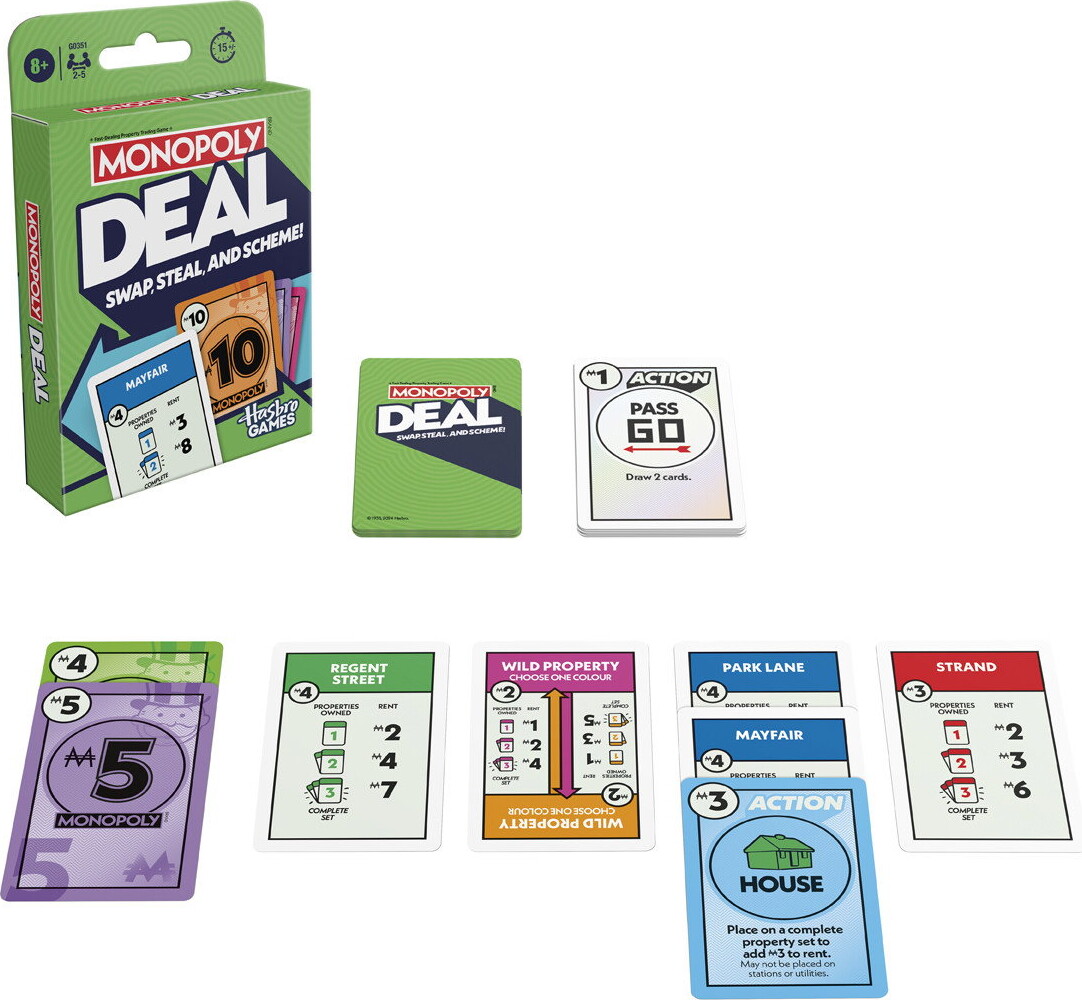 Monopoly Deal - Kortspil - Dansk Norsk - Hasbro Games G0351